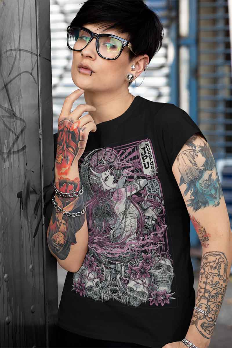 JPU Records x ISANA KAGAMI Tshirt #005 – Heavy Metal Mononoke - Image 3